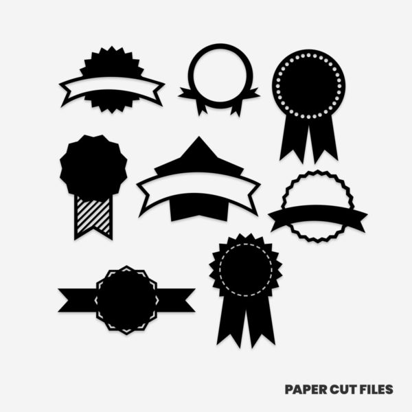 award clipart - trophies, banners, sashes, pennants SVG PNG paper cutting templates