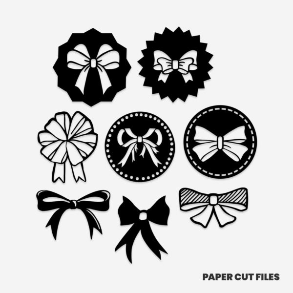 bow clipart - sash, ribbon, bow tie SVG PNG paper cutting templates