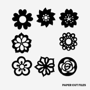 flower illustration clipart - SVG PNG paper cutting templates