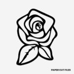 Rose clipart outline - SVG PNG paper cutting templates