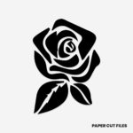 Rose clipart solid - SVG PNG paper cutting templates