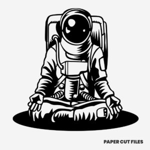 meditating astronaut clipart - SVG PNG paper cutting templates