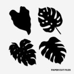 tropical leaves clipart 2 of 2 - SVG PNG paper cutting templates
