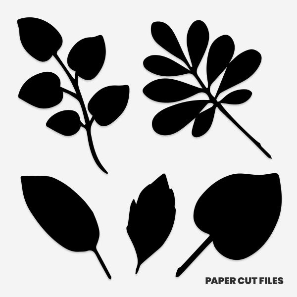 Leaves and branches clipart - SVG PNG paper cutting templates